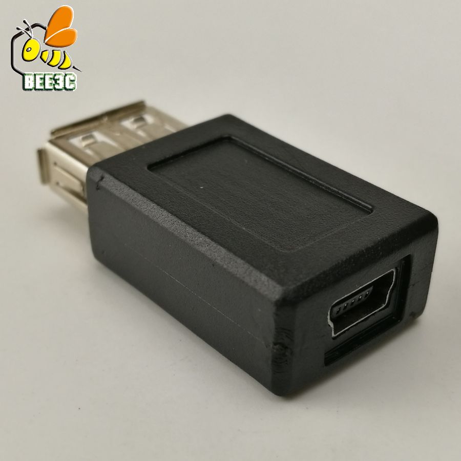 USB female to mini usb 5pin female black adapter 100 pcs