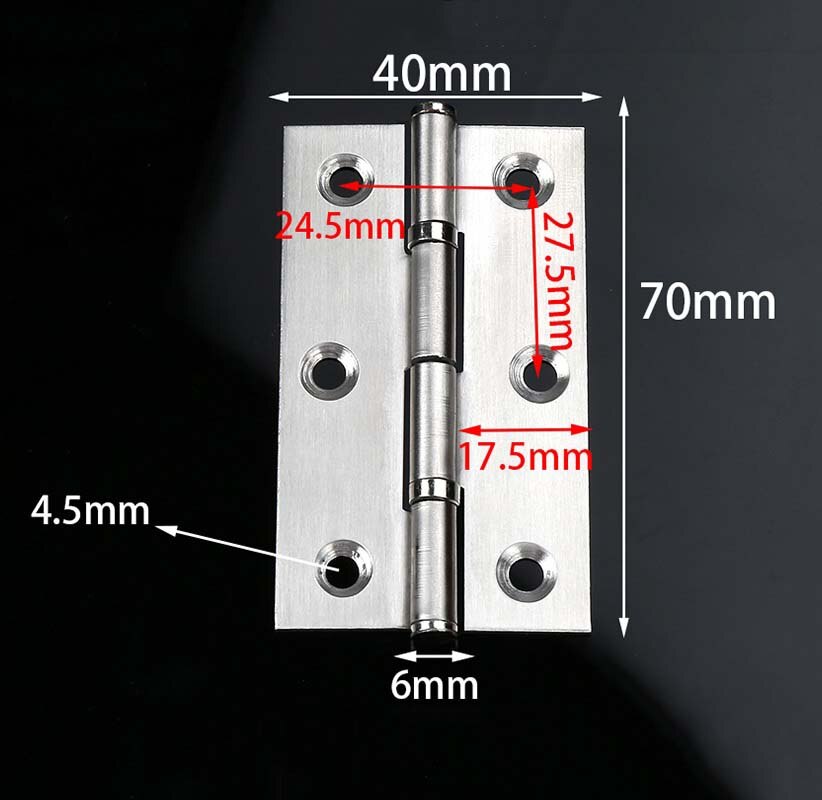 2PCS 2inch 2.5inch 3inch Stainless Steel Butt Hinges For Cabinet Doors/Windows Furniture Hardware Connector Free Screws: 3 inch