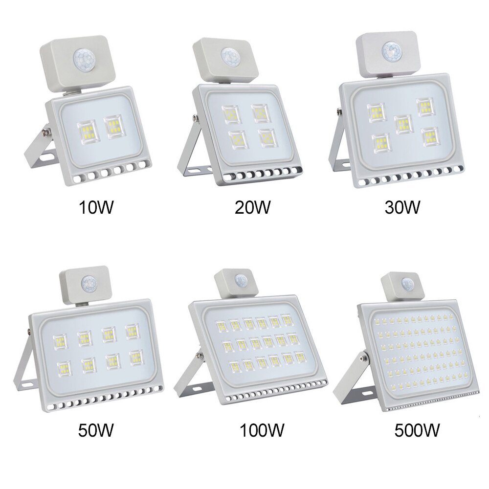 10W 20W 30W 50W 100W LED Floodlight 220V Motion PIR Sensor Security Flood Lamp Outdoor Garden Street Lighting: White PIR Sensor / 50W