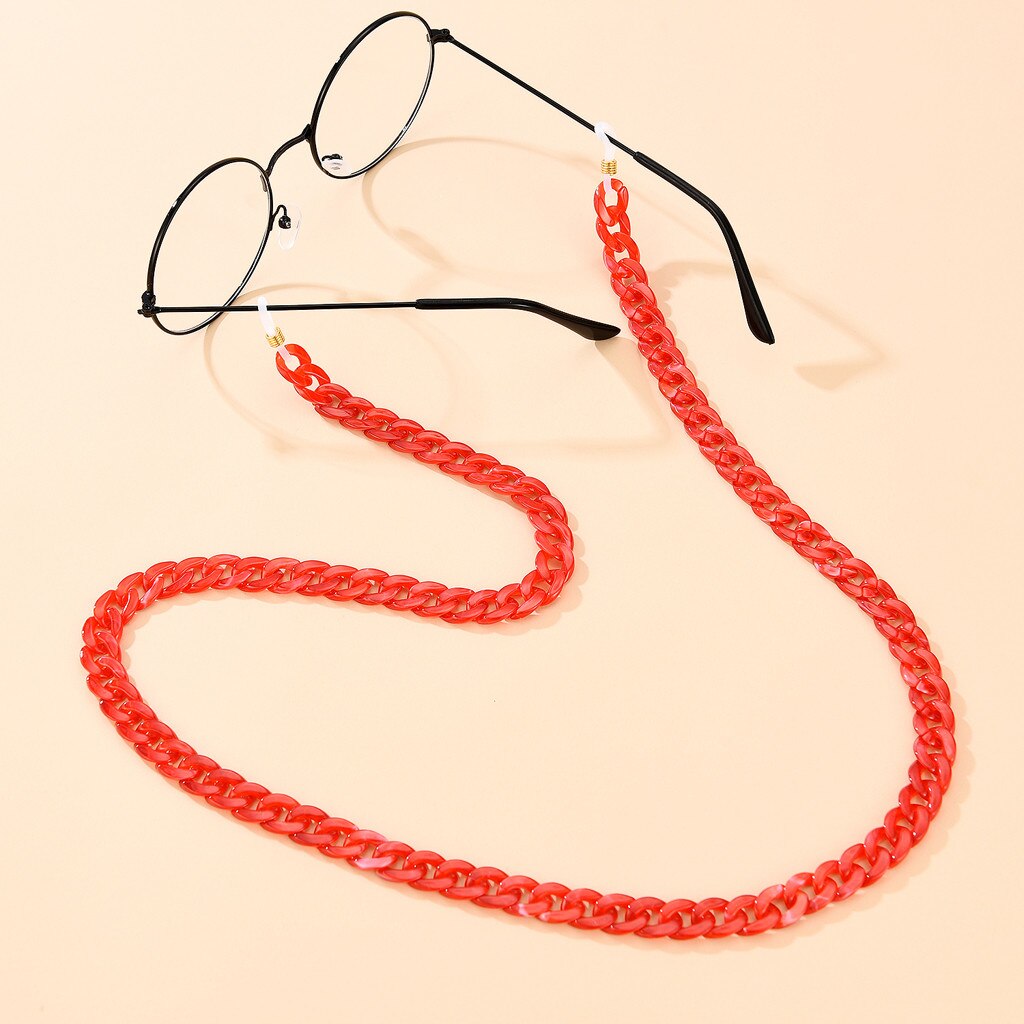 Cadena para gafas antipérdida Unisex, cadena para gafas con cordones, cadena para gafas de lectura, correas para el cuello, soporte para mascarilla, anticarrete, novedad, 1 unidad: Red