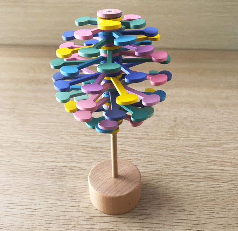 Colorful Originality rotate Lollipop Ornament anti stress Relief toy for children Top Fibonacci sequence wood: 2