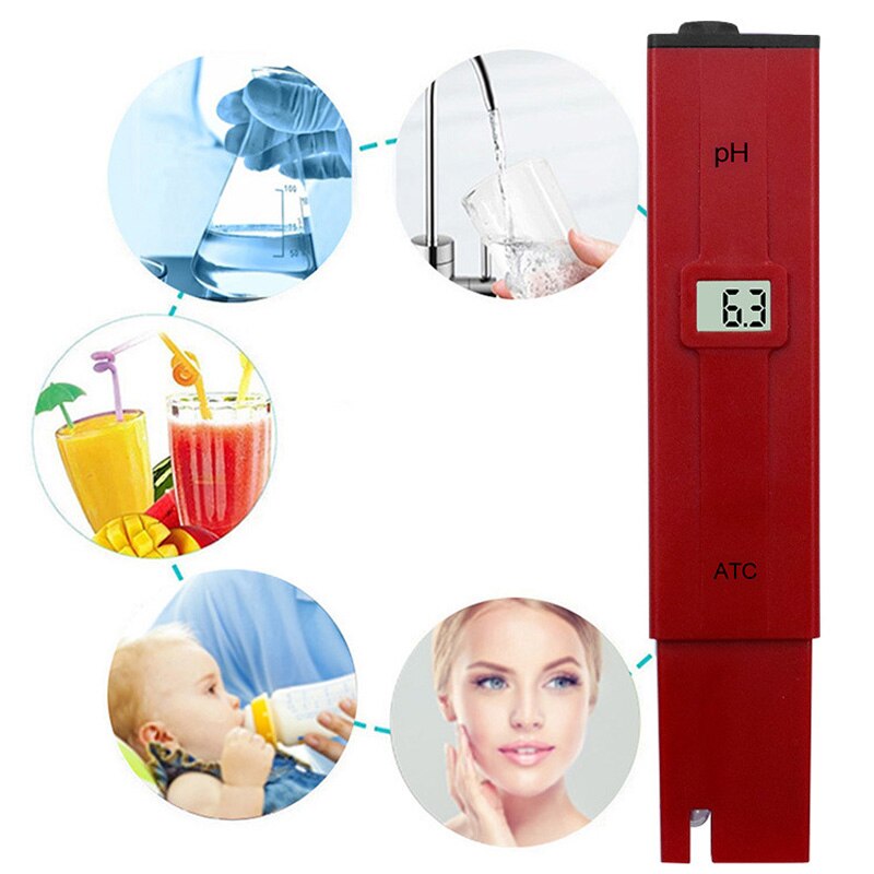 Digital PH Meter With ATC Tester for Water Food Aquarium Pool Hydroponics Pocket Size PH TesterAquarium Pool Water Monitor