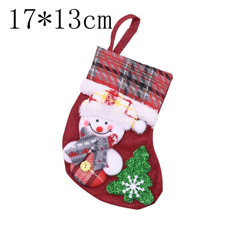 Kerst Cadeau Zakken Kerst Kous Kerstboom Ornamenten Voor Thuis Nieuwjaar Sokken Noel Natal Navidad Decoratie Kids: 17x13cm B04