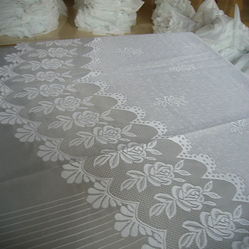 Cortinas De Cocina Caladas,Flores Bordadas Blancas Cortina Bistró,Bolsillo Para Barra,Panel De Cenefa De Cortina Corta De Algodón,Estilo Rural Para Cafetería,Baño,Ventana Pequeña,Armario ( Size : W125