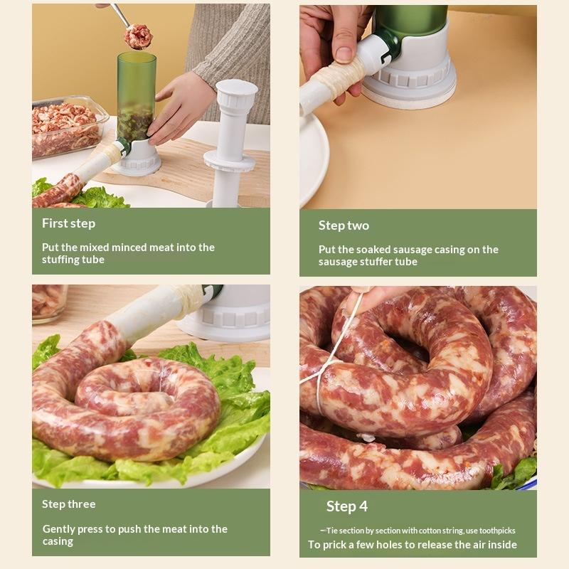 Manual Sausage Stuffing Machine Press-type Home Kitchen Meat Injector Sausage Maker Tool Small Scale Sausage Meat Tool