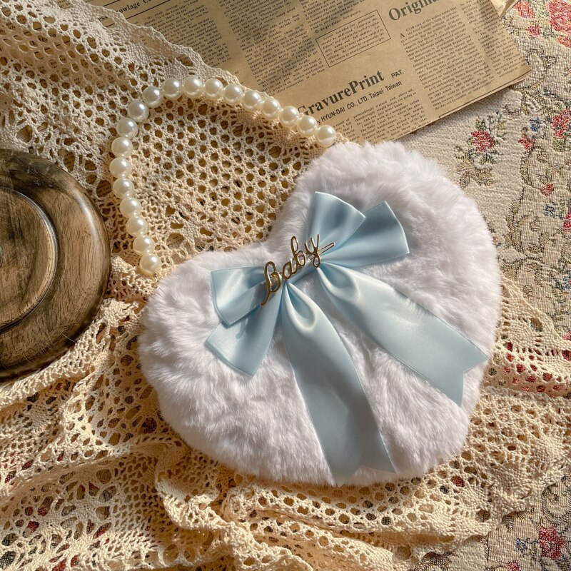 Lolita Original casera blanca para hacer a mano, linternas de amor suaves, bowknot, portátil: Baby Blue