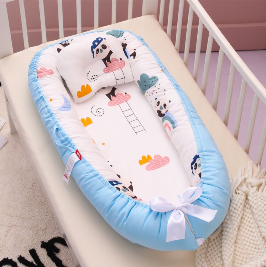 Newborn Travel Bed for Outdoor Bed Portable Baby Nest Bed with Pillow CushionInfant Crib Nest: C15