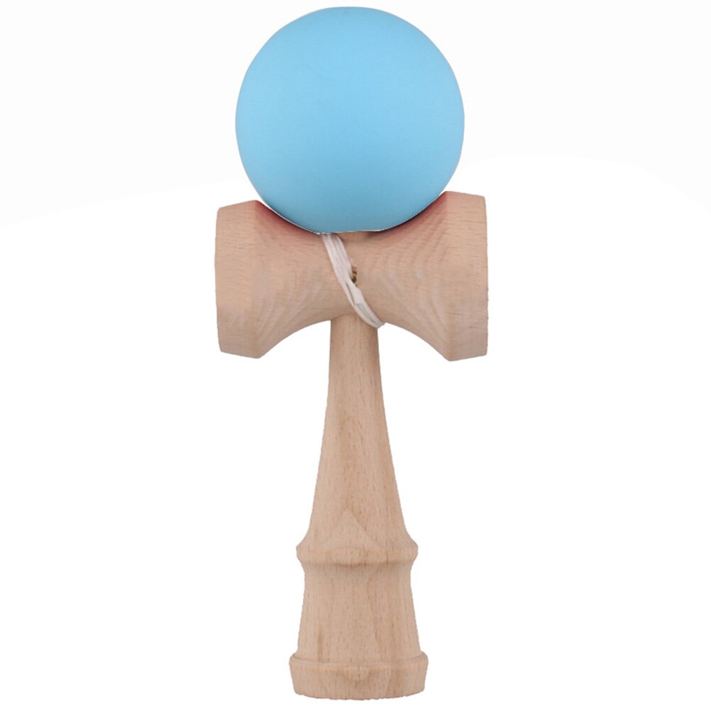 1 stk gummimaling kendama matkugle kid kendama japansk traditionelt legetøj træbold dygtigt legetøj til børn: Blå