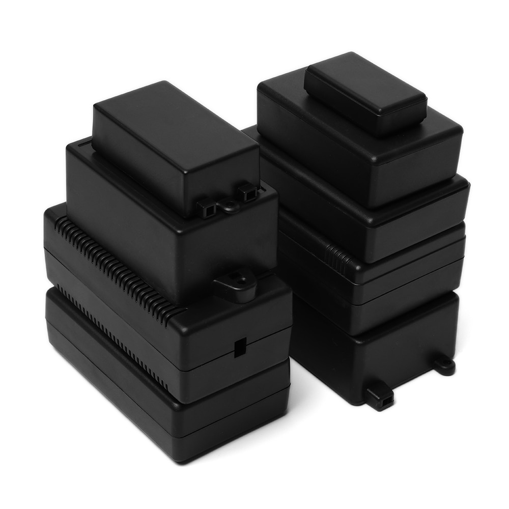 2 stk / sæt diy vandtæt sort kabinet instrumentetui abs plastik projektkasse opbevaringsetui kabinetter elektroniske forsyninger