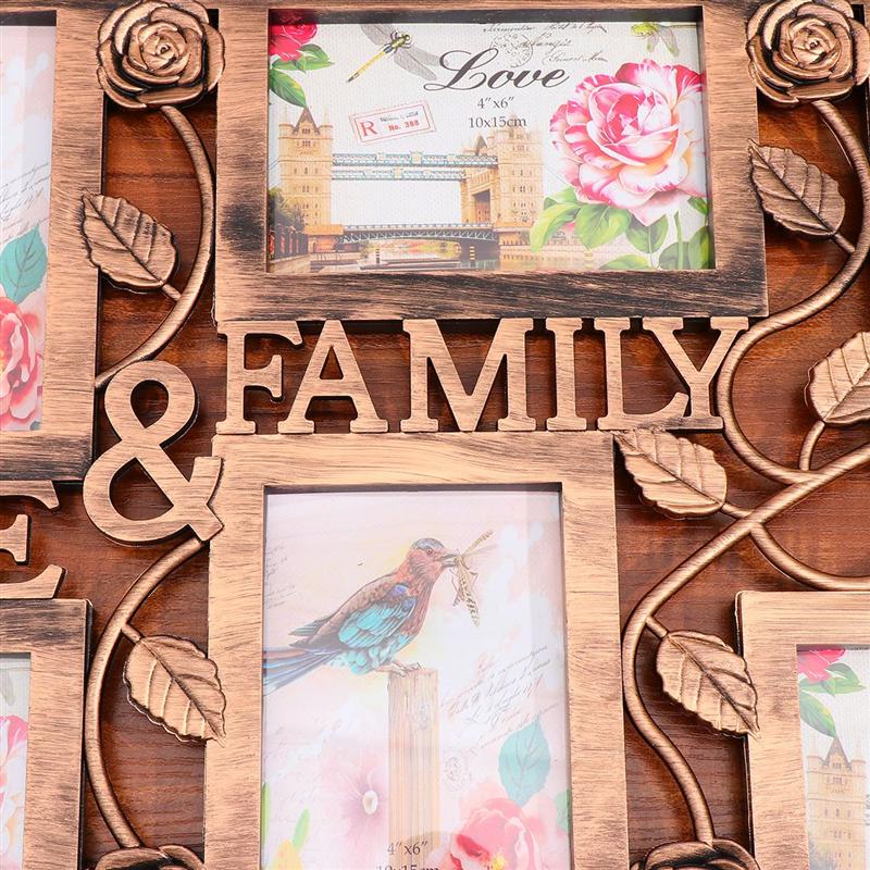 1pc Family Photos Wall Photo Frame Family Photos Holder Photos Display Frame Rose Pictures Frame Household Decor