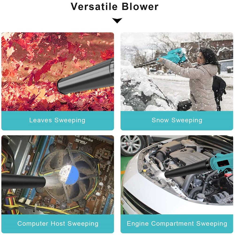 Industry Electric Air Blower Cordless Snow Blower Collector Dust Leaf Blowing Sweeper Garden Tools For Clearing Dust, Leaf