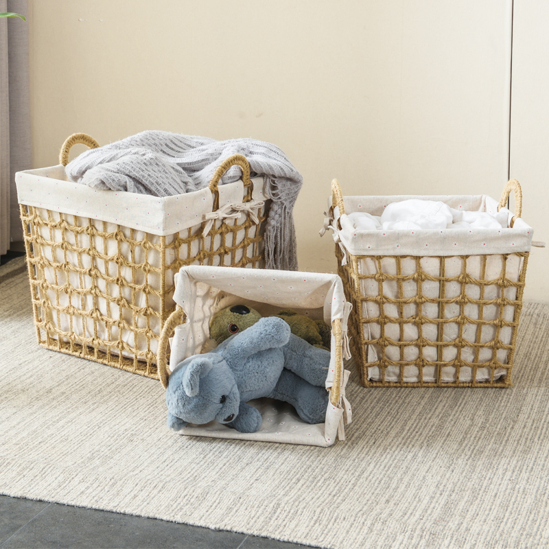 Stro Geweven Vuile Kleren Mand Vuile Kleren Opslag Mand Wasmand Speelgoed Opslag Mand Badkamer Wasmand
