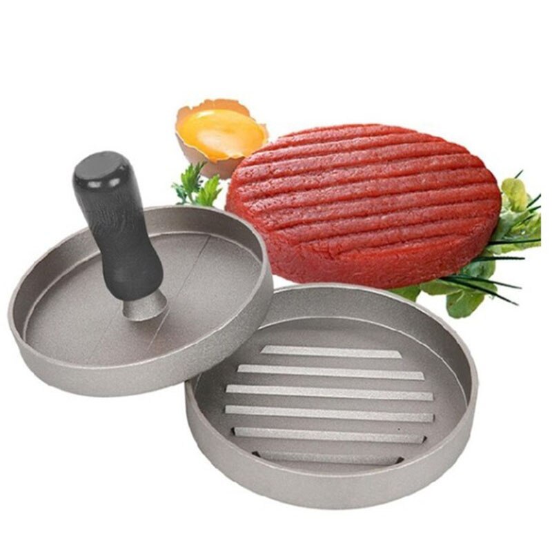 1 stk kjøkken rund form burgerpress matte-klasse hamburger kjøttpress biffgrill hamburgerpress patty maker form form verktøy