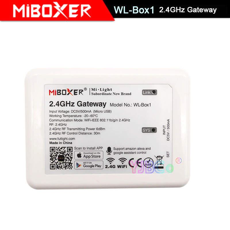 Dc5v miboxer trådløs wifi wl-eske 1- kontroller kompatibel med ios / andriod-system trådløs appkontroll til cw ww rgb-pære