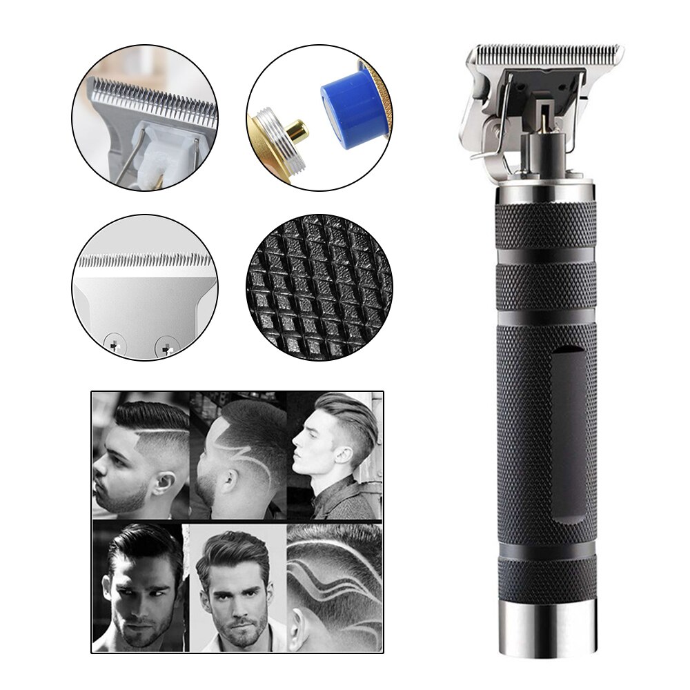 3 cor 5w esculpida máquina de cortar cabelo elétrica usb recarregável nova retro esculpida cabeça óleo tesoura casa elétrica fader