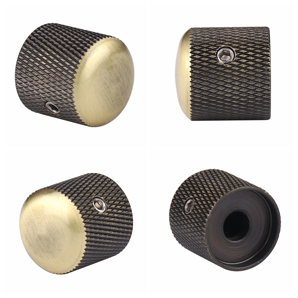 3pcs/4pcs Metal Dome Knobs Electric Bass Guitar Knobs Volume Tone Control Knobs with Wrench Bronze/BK/CR/GD