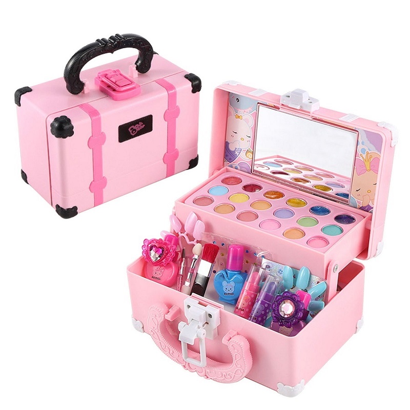 Kinder Make-Up Spielzeug Set Kosmetik Kit Spielzeug Pretend Spielen Für Mädchen Prinzessin Make-Up Dressing Box Sets Ungiftig: Hopp-makeup box-B