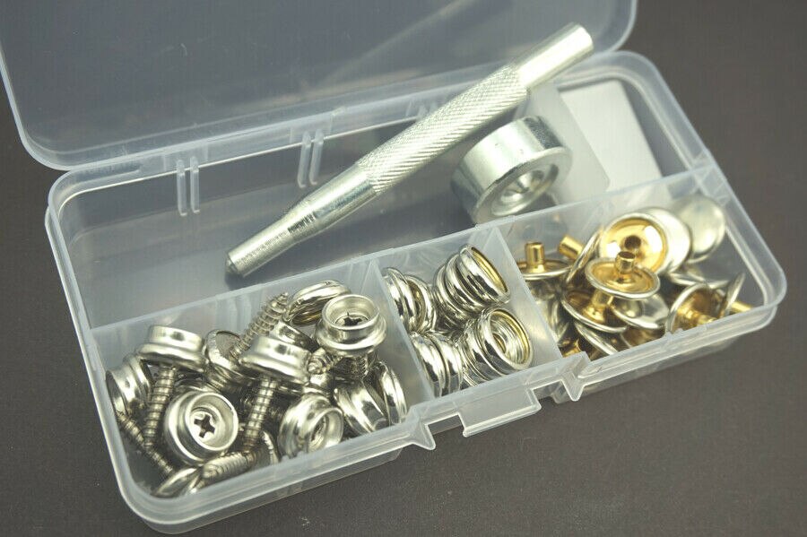 Kit de réparation de bâches + œillets-ensemble de poinçon d'oeillet en laiton, auvent de bâche 20mm 62 pièces