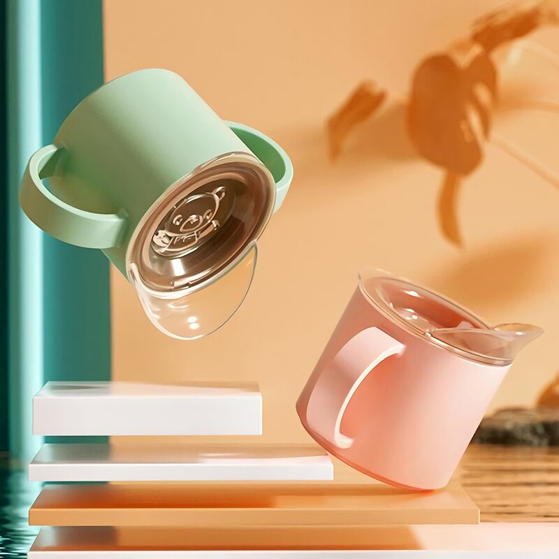 Vasos para beber para bebés, taza de alimentación para niños pequeños, aprender a beber leche, agua, vasos de entrenamiento resistentes a las caídas