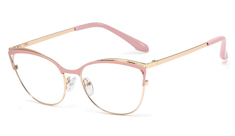 Kachawoo cat eye glasses frame women metal eyeglasses optical glasses female gold black pink ladies item: pink gold frame