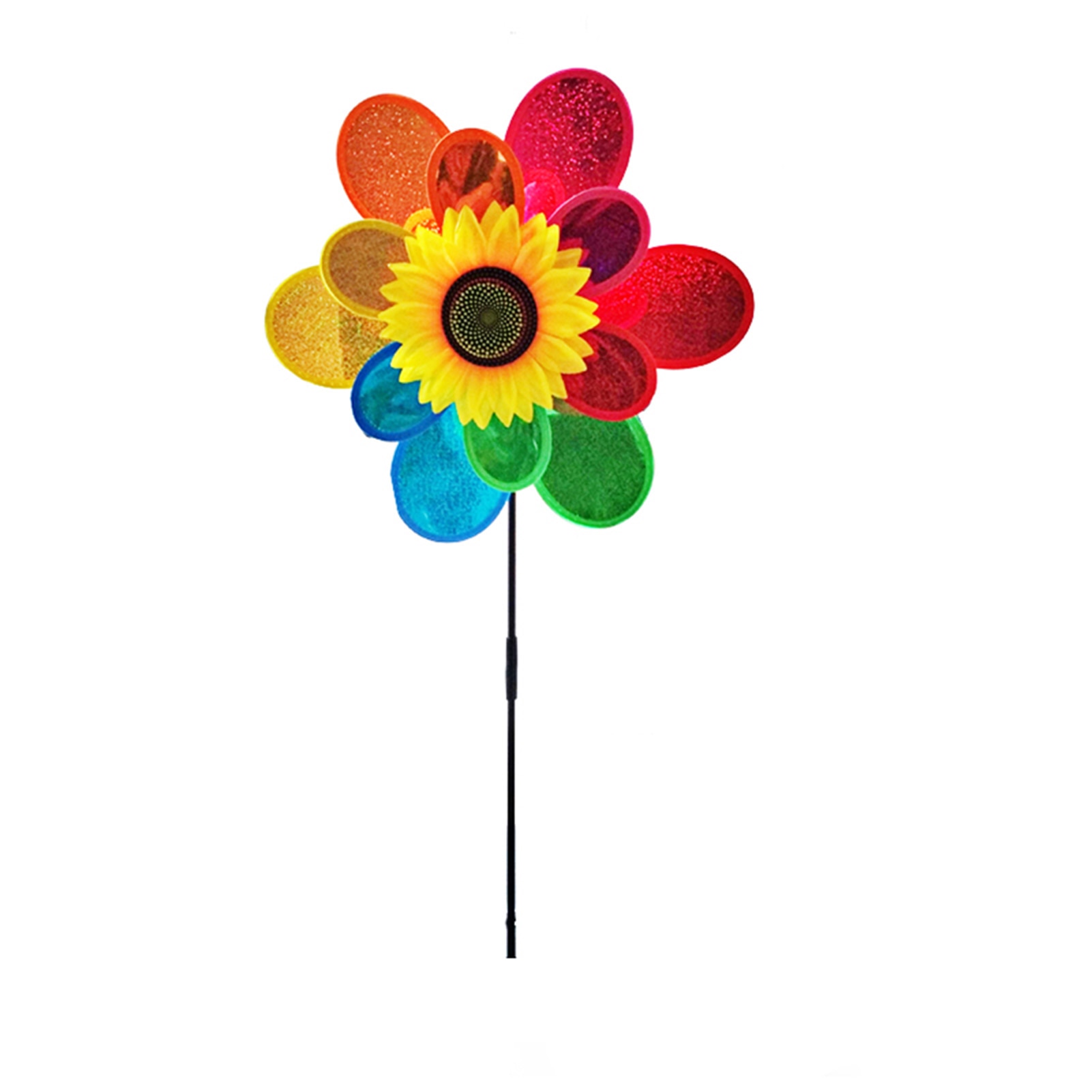 Molino de viento de nubes de colores para chica bailarina, molino de viento de girasol bonito, decoración de paisaje de jardín de casa,