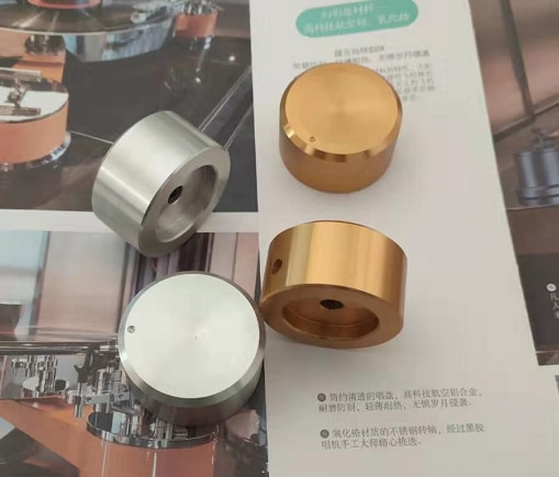 1Pcs 38Mm/Aluminiumlegering Solide Volumeknop Audio Ontlading Potentiometer Knop-Goud Zilver/38*20*6Mm
