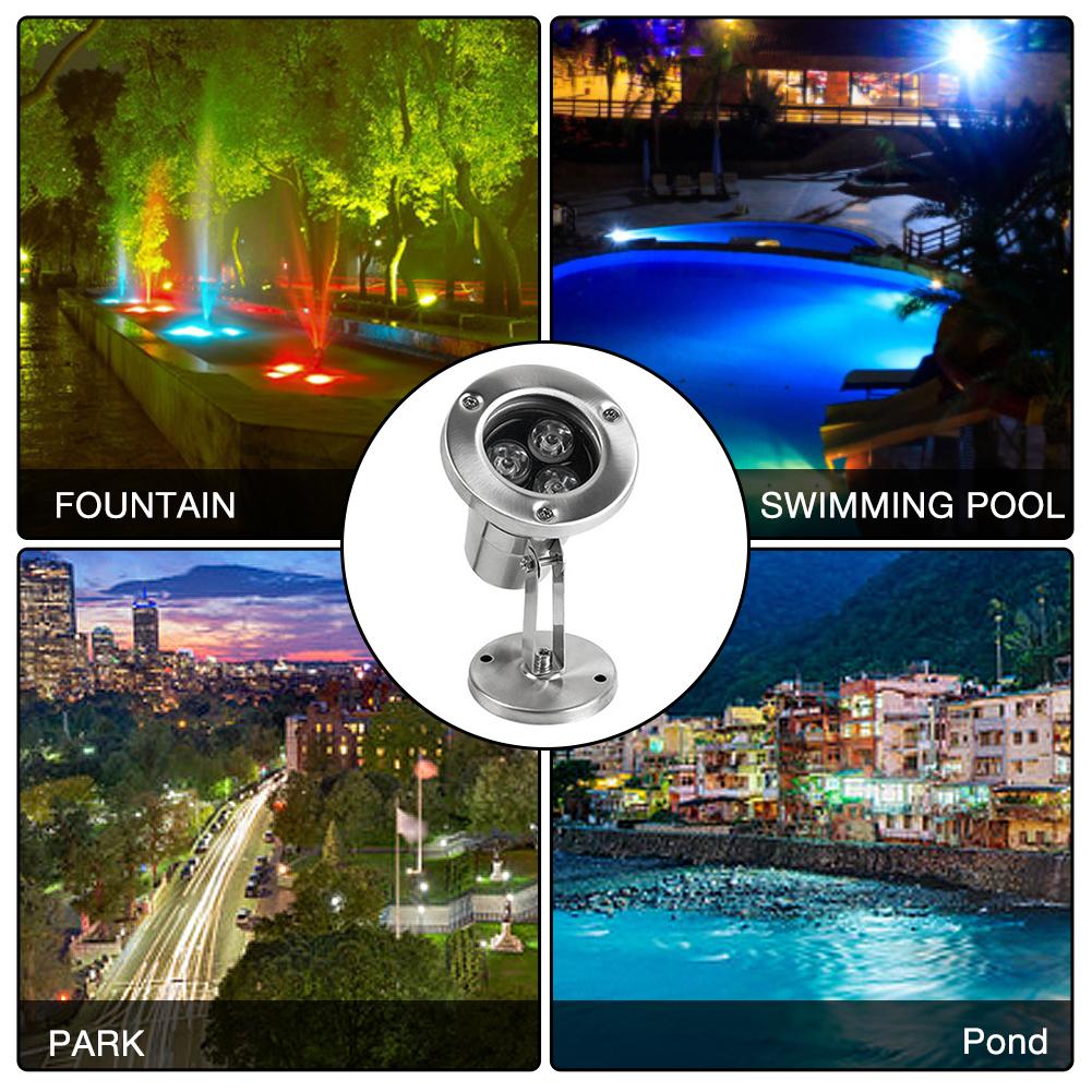 Rvs Anti-Corrosie Schijnwerper Lamp IP68 Waterdichte Rgb Led Onderwater Licht Voor Fontein Aquarium Zwembad 12V