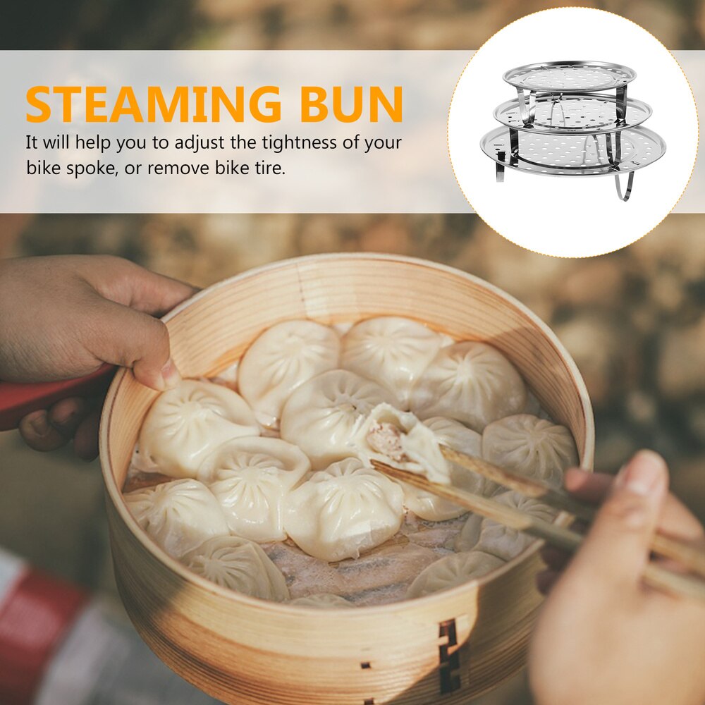 1 Set of Steam Plate Steamer Rack Steaming Dish Food Plate Cooker Rack