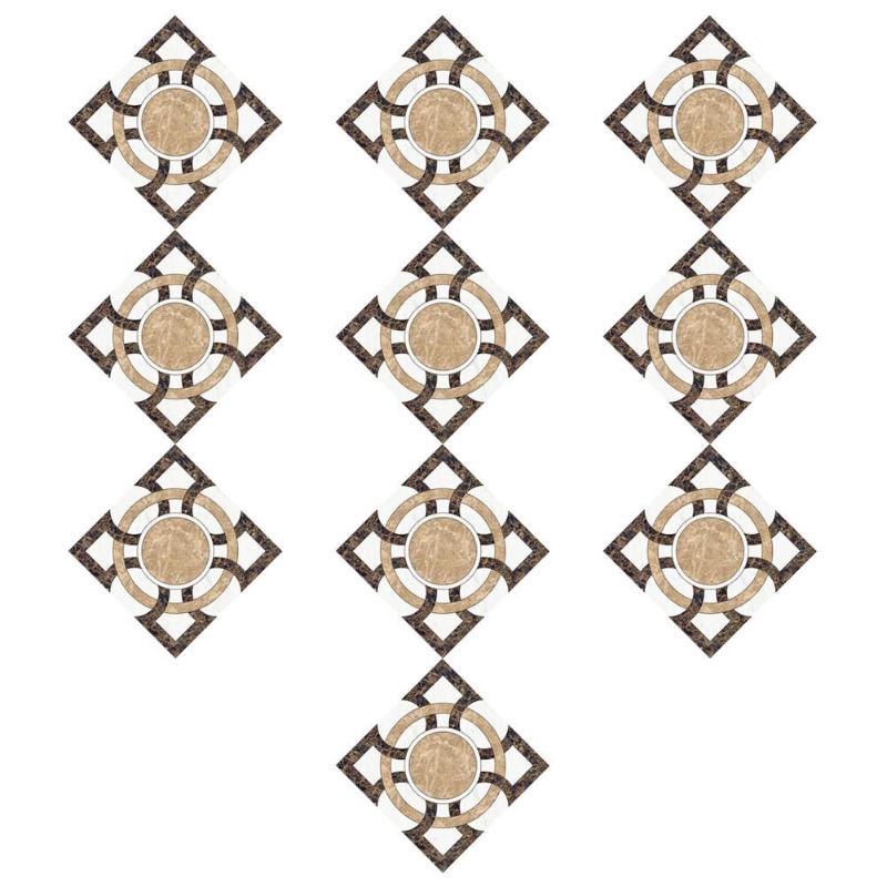 10pcs Adhesive Tiles Stickers Art Diagonal 3D Floor Sticker Vintage Pattern Art Decorative Accessories for Kitchen Bedroom: C