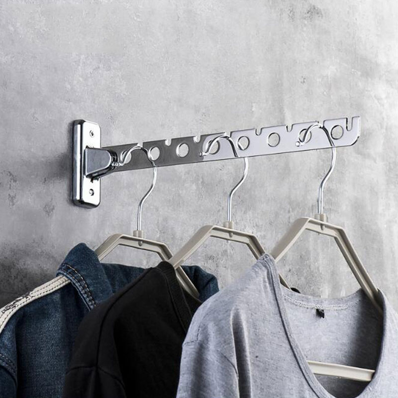 Kledingrek Kleerhangers Wall Mounted Hanger Rvs Indoor Ruimtebesparend Kleding Hangers Voor Kleding Ruimtebesparend
