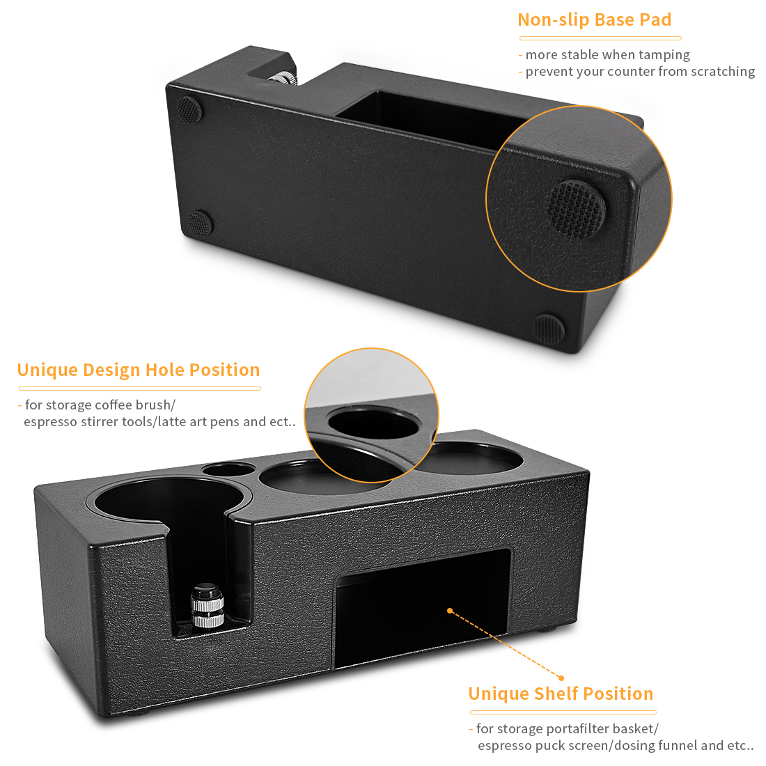 Coffee Tamper Mat Stand Portafilter Holder Rack Espresso 51/53/58mm Tamper Support Base Rack Coffee Tool Barista Accessories