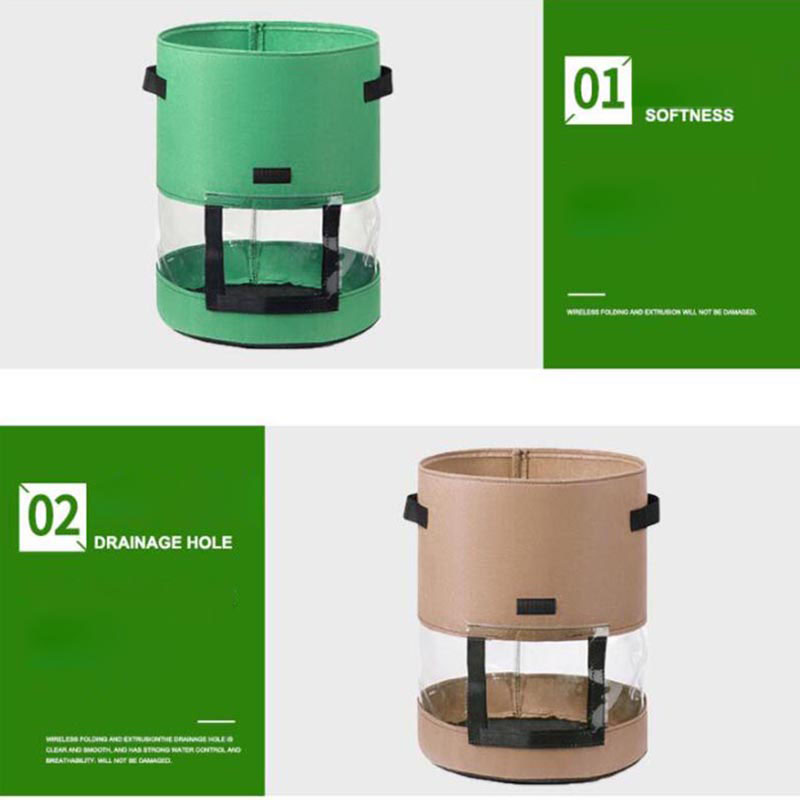 Garden Tools Potato Plant Grow Bags With Window Potato Pot greenhouse Vegetable Growing Bag Moisturizing jardin
