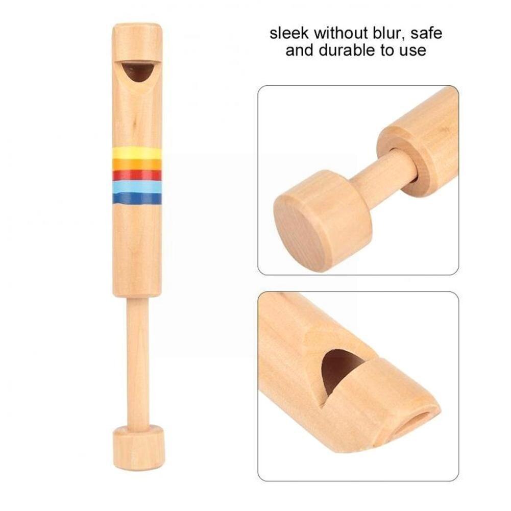 Holz Pfeifen ziehen-aus Holz Flöte Einstellbare Pfeife Klang Schiebe Piccol Für freundlicher Nette Zeichnung Spielzeug Musical Instrumente V1a0