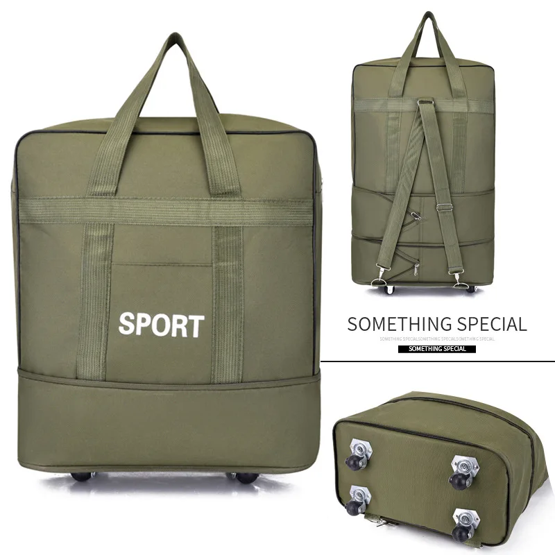 Populaire duurzame bagage-trolleytassen met grote capaciteit Oxford waterdichte uitschuifbare reistassen op wielen: Blauw