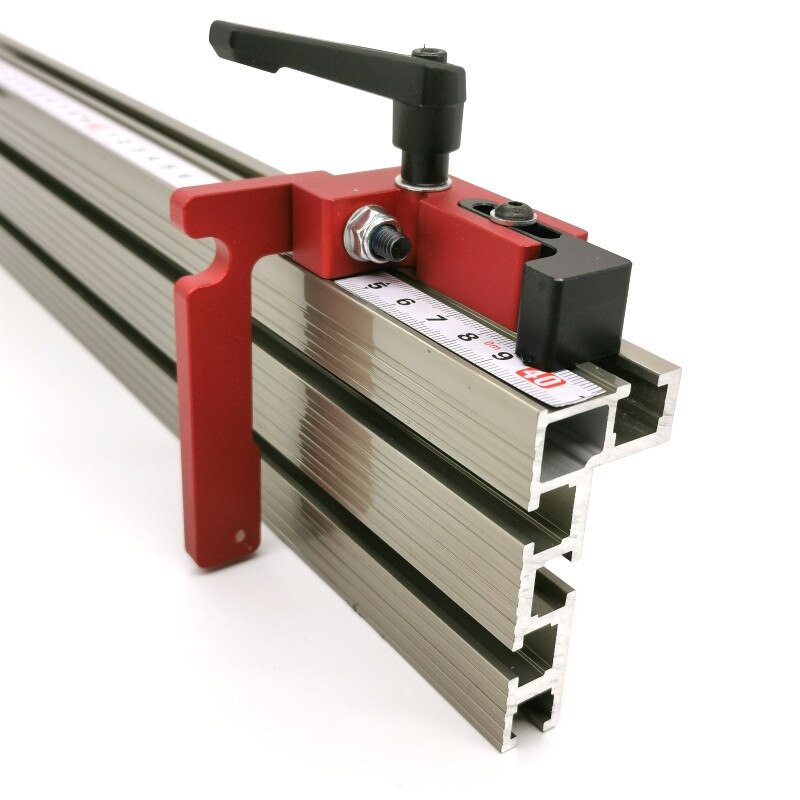 600mm/800mm profilé en Aluminium clôture 74mm hauteur avec t-pistes et supports coulissants connecteur de clôture de jauge d'onglet pour le travail du bois