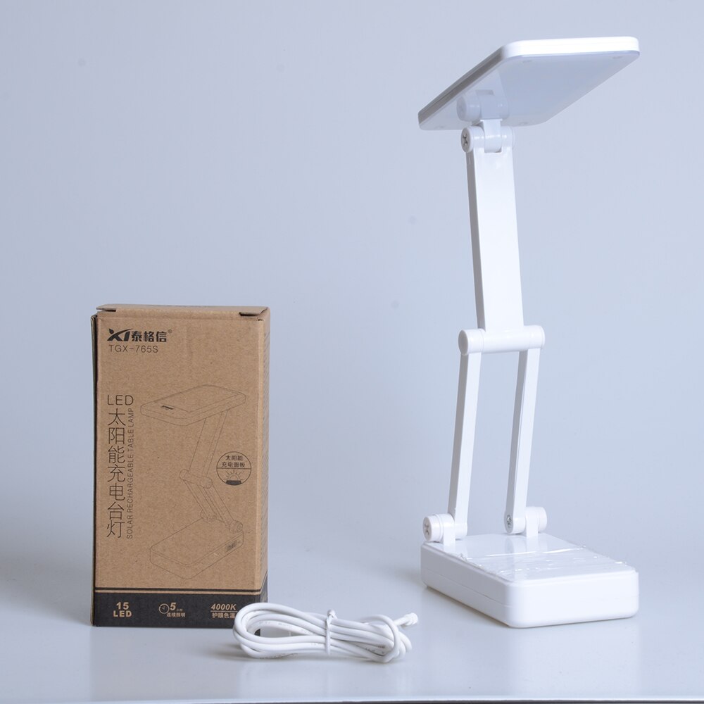 Usb & Solar Charging Folding 15pcs Led Desk Lamp 2 Level Brightness Dimmer Table Light Portable Rechargeable Led Table Lamps