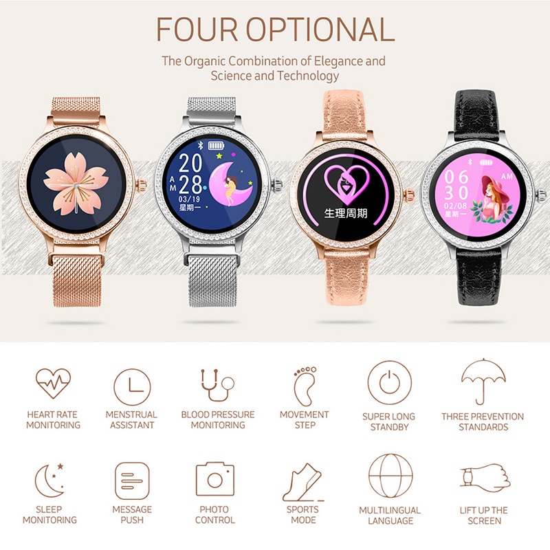 IP68 Smart Horloge Fitness Armband Activiteit Tracker Hartslagmeter Bloeddruk Sport Smartwatch Voor Vrouwen