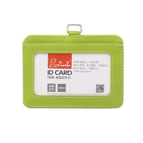 mode ID Houders Bank Credit Card Holder Unisex PU Lederen card case business Werken Id Badge covers zonder lanyard: cross  green