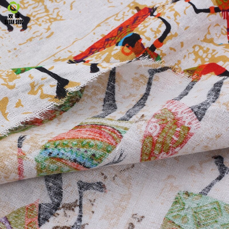 Shuanshuo African ethnic customs Cotton Linen fabric DIY Handmade Textile Sewing Patchwork For Bags Dress Clothes 150*50CM