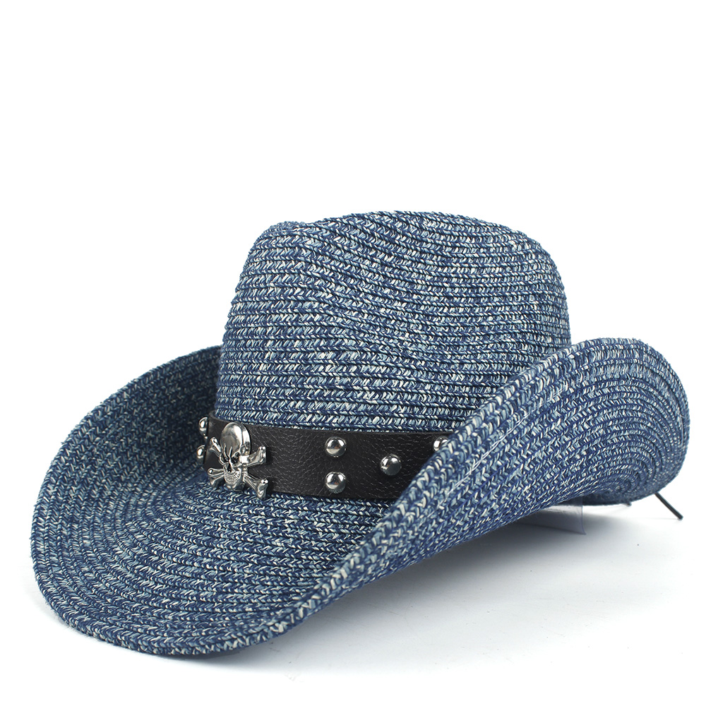 Zomer Stro Vrouwen Mannen Hollow Western Cowboy Hoed Sombrero Hombre Strand Cowgirl Jazz Zonnehoed Size 57-59 CM