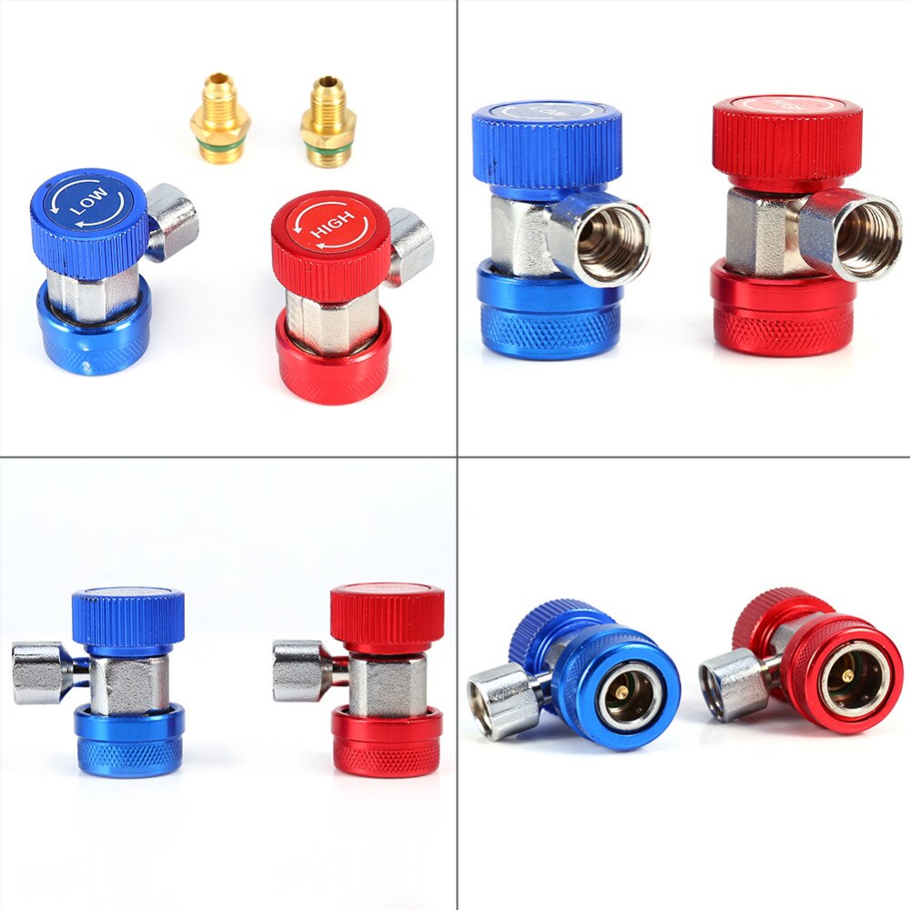 Auto Freon R134A AC Air Condition Adjustable Quick Coupler Refrigerant High Low Adapter Connector Manifold Gauge