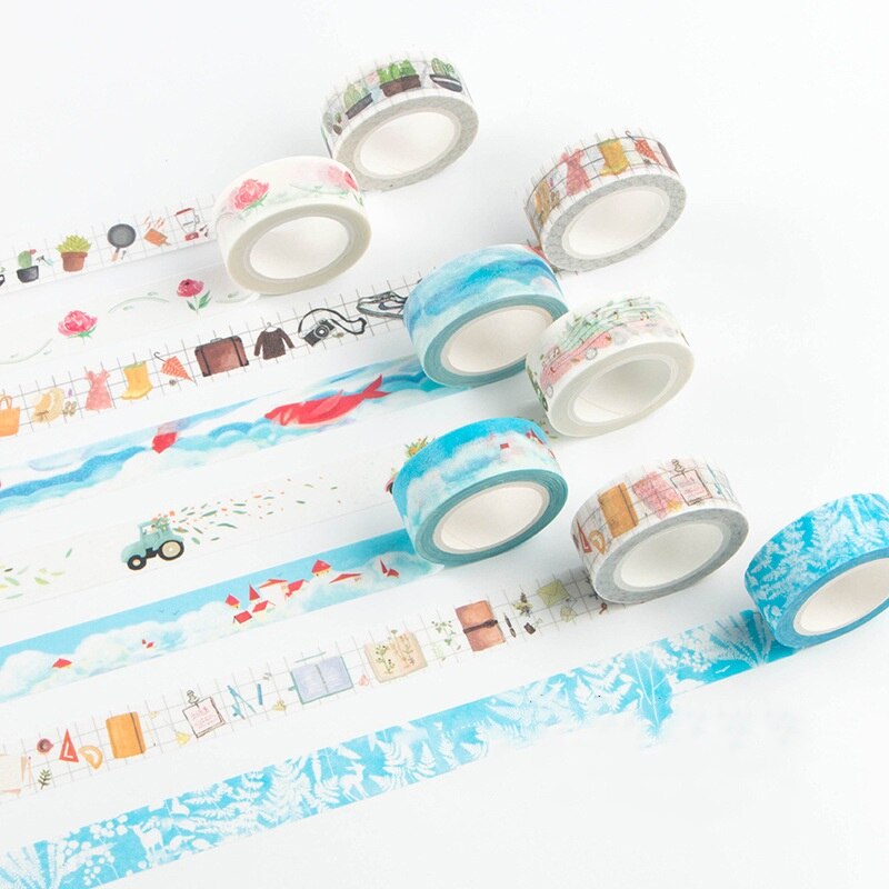 Reise Serie Papier Washi Band Spitze Netz Woche nasser Memo Gepäck Auto Abdeckklebeband Tagebuch Aufkleber DIY Dekoration F347