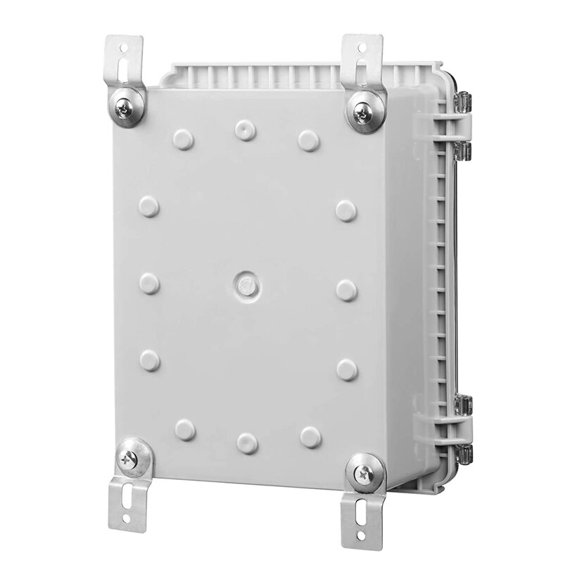Waterproof IP67 Electrical Junction Box Hinged Clear Cover Stainless Steel Latch Enclosure Mounting Plate Bracket 220x170x110mm