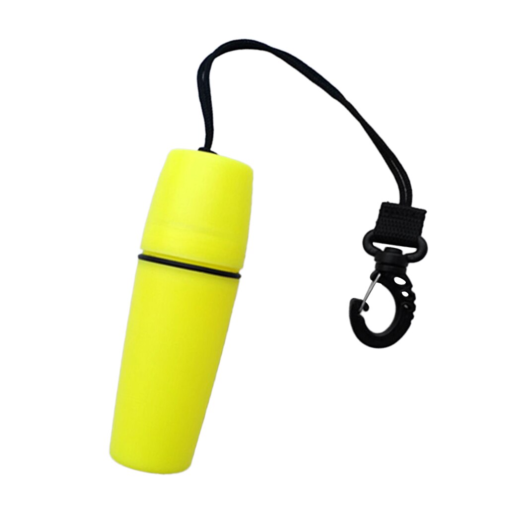 Scuba Diving Snorkeling Kayak Waterproof Container Bottle With Hook Yellow Watersports Storage Bottle