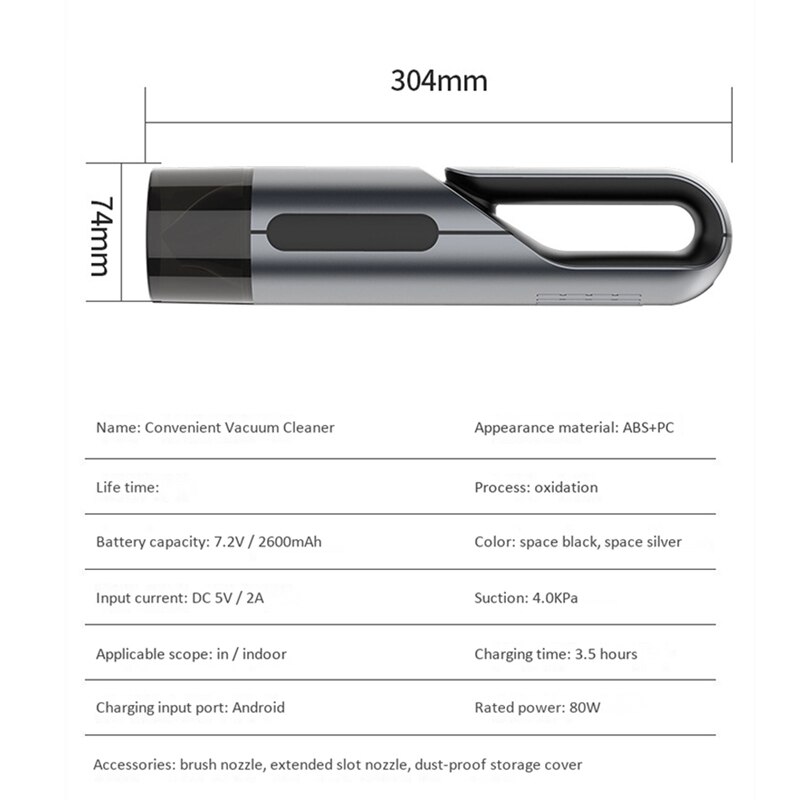 Novel-4000Pa Corded Car Vacuum Cleaner Portable Wireless Handheld Auto Vacuum Cleaner Robot for Car Interior & Home & Computer C