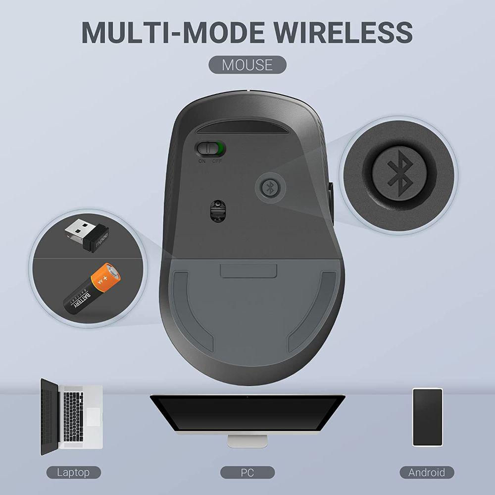 Rapoo M300G Silent Wireless Mouse Multi-mode Bluetooth Mouse Portable Optical Mice with Ergonomic Support up to 3 Devices