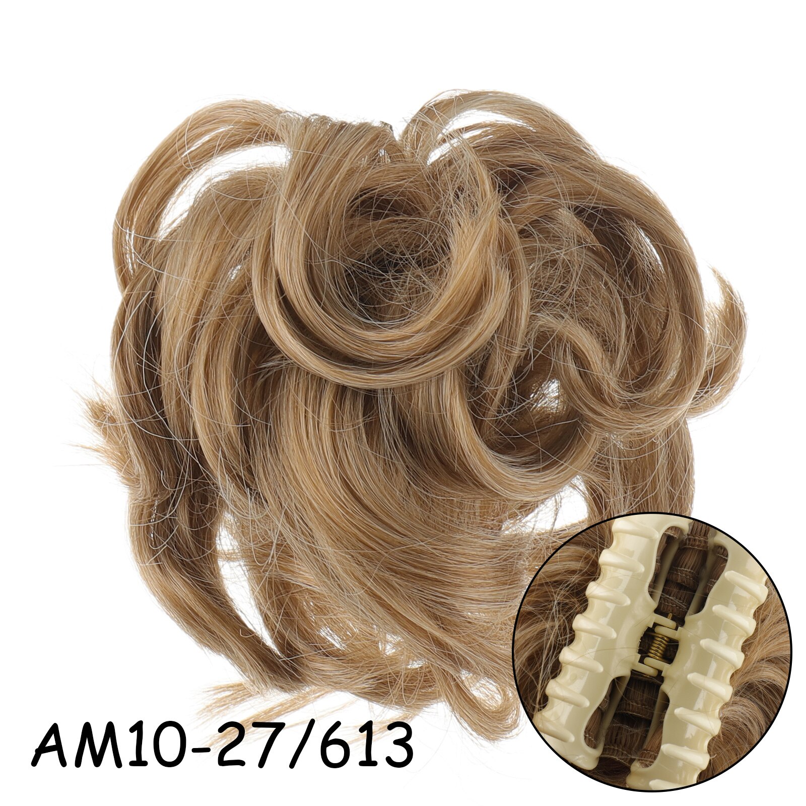 LVHAN Synthetic Curly Chignon Ombre Claw Hair Messy Buns Updo claw Clip In Hairpiece For Women's Hair Buns: AM10-27-613