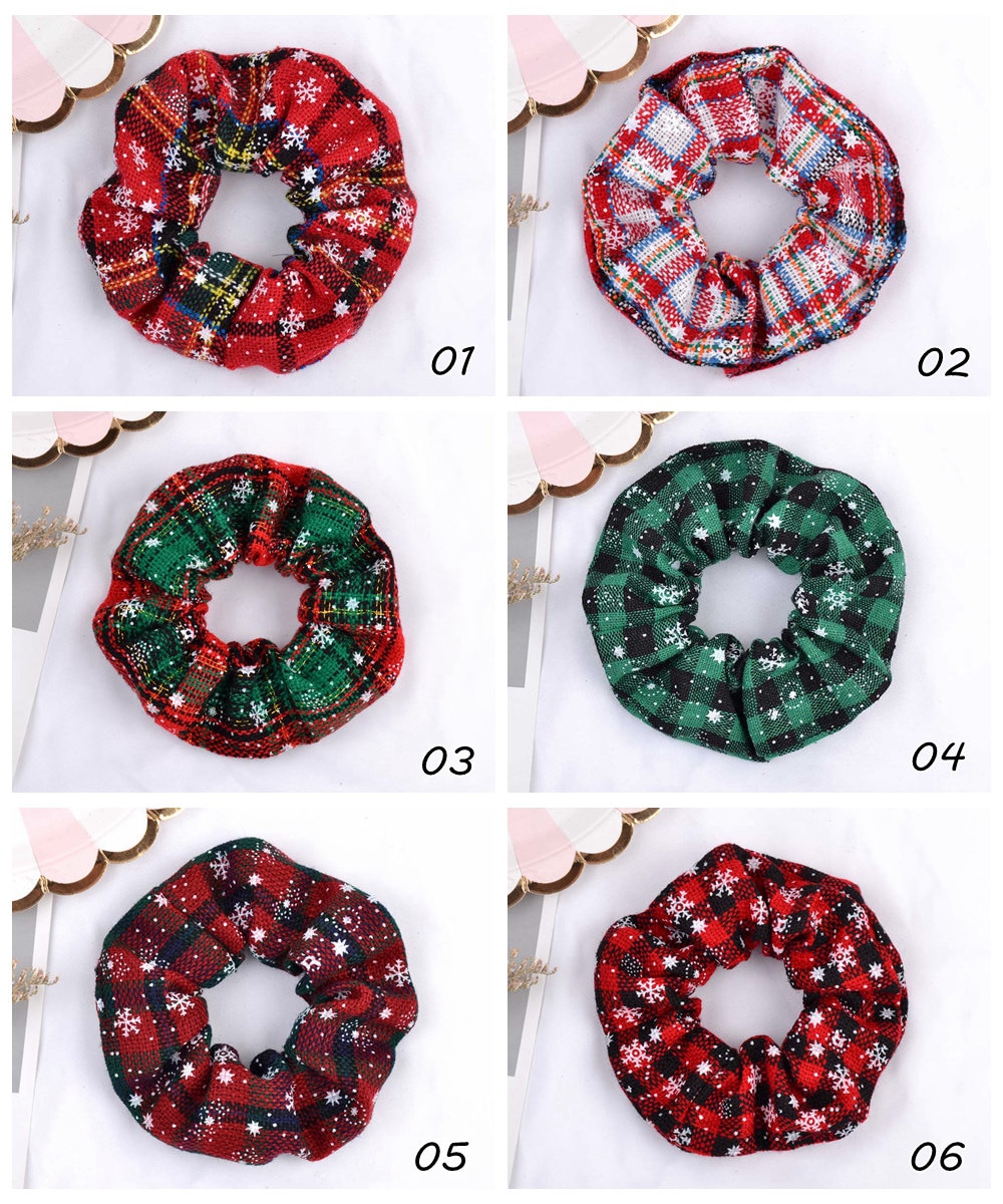 Elastisk jul scrunchie hår gummiband tillbehör gum bronzing hår rep hästsvanshållare huvudbonad 077