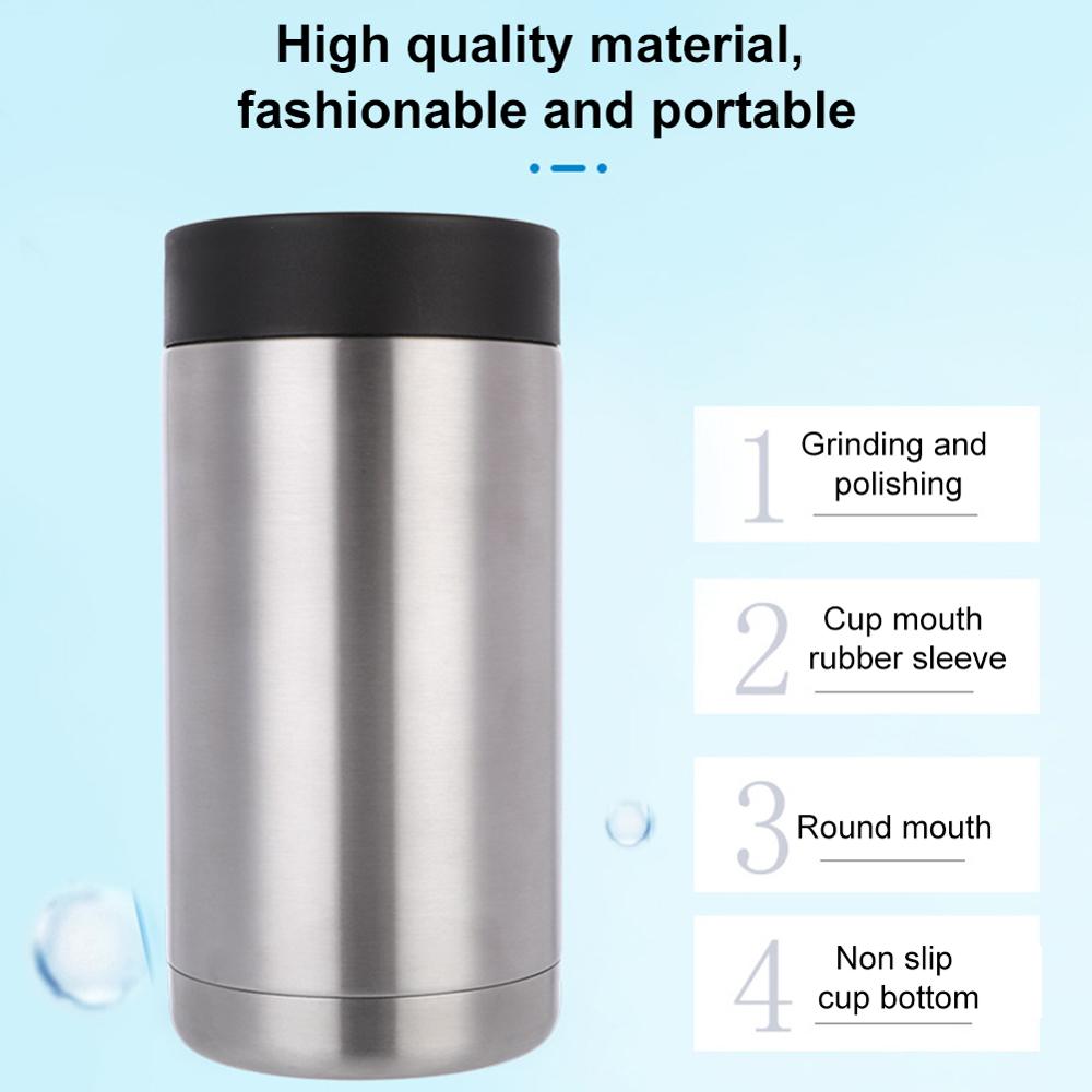 12oz Vacuum Insulated Beer Cooler Multifunction Stainless Steel Double ...