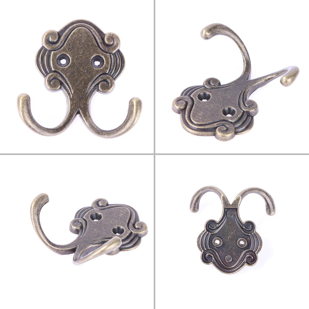 Ganchos antiguos Vintage de puerta de aleación de Zinc para ropa abrigo sombrero bolso colgador de toallas Gancho Doble Retro para pared de baño
